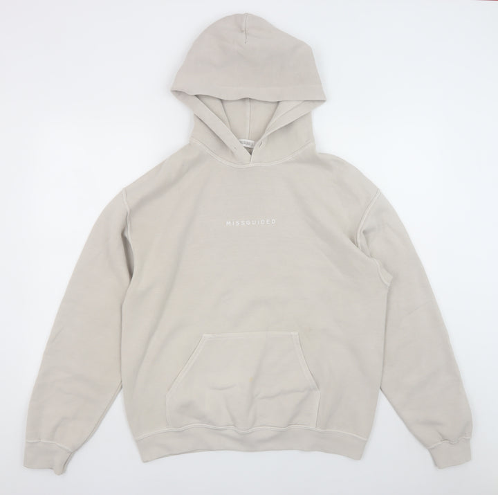 Missguided Womens Beige Small Pullover Hoodie Sweatshirt