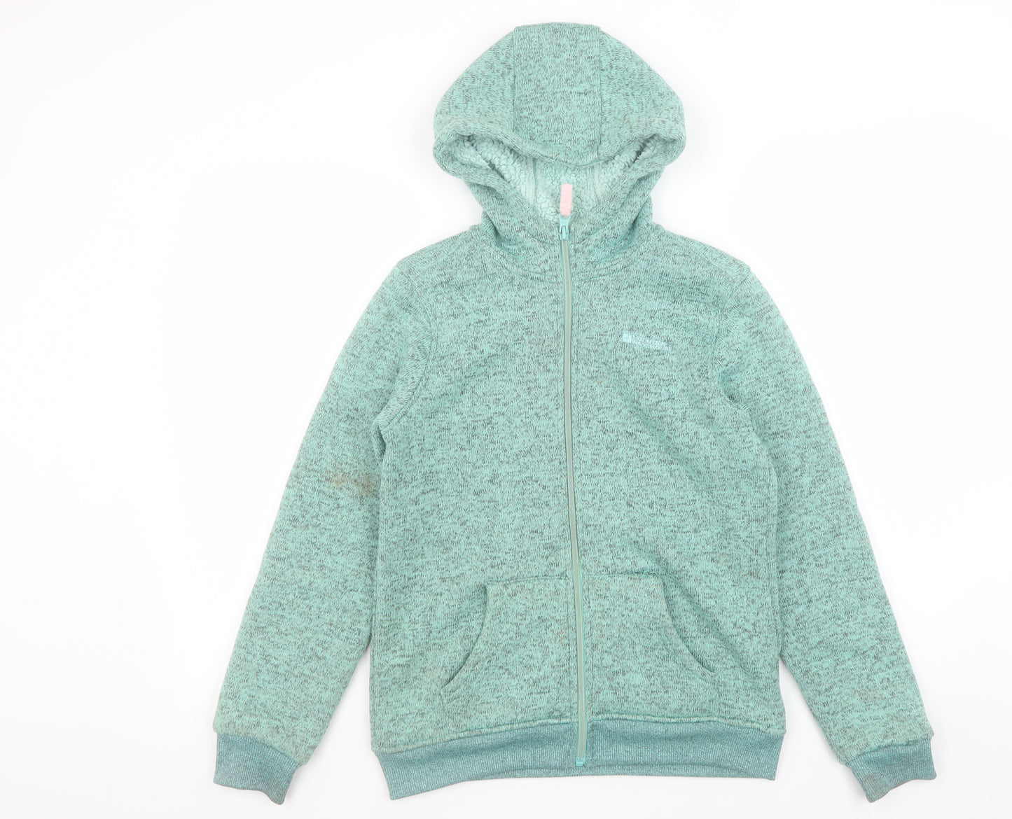 Mountain Warehouse Girls Green Hooded Full Zip Fleece Jacket 11-12 Years