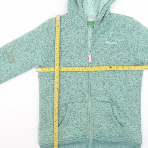 Mountain Warehouse Girls Green Hooded Full Zip Fleece Jacket 11-12 Years