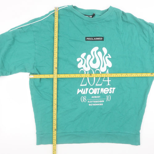 Reclaimed Vintage Women's Green Pullover Sweatshirt M Way Out West 2024