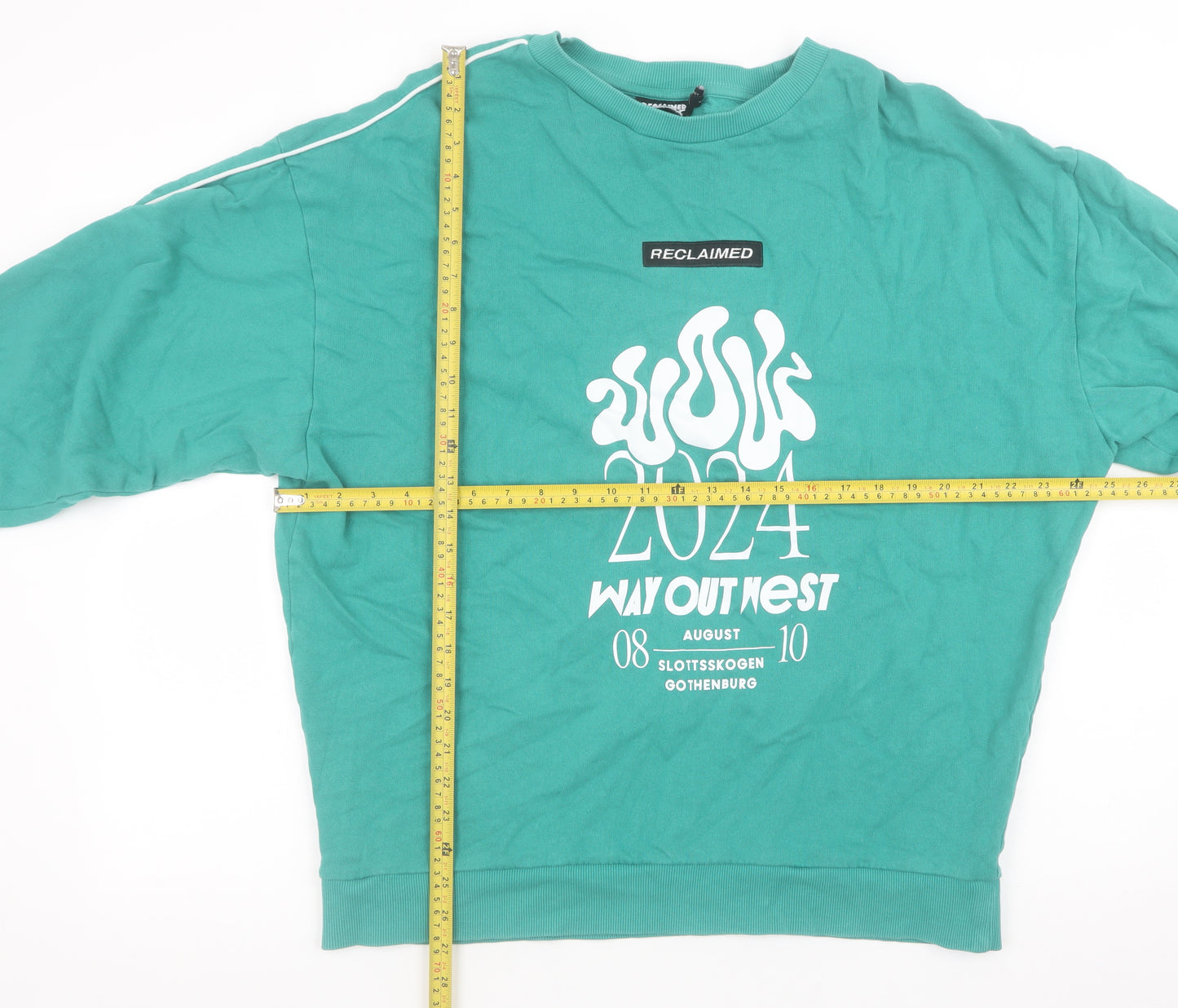 Reclaimed Vintage Women's Green Pullover Sweatshirt M Way Out West 2024