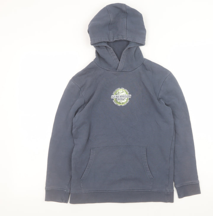 George Boys Blue Pullover Hoodie 10-11 Years Graphic Print Hooded Sweatshirt