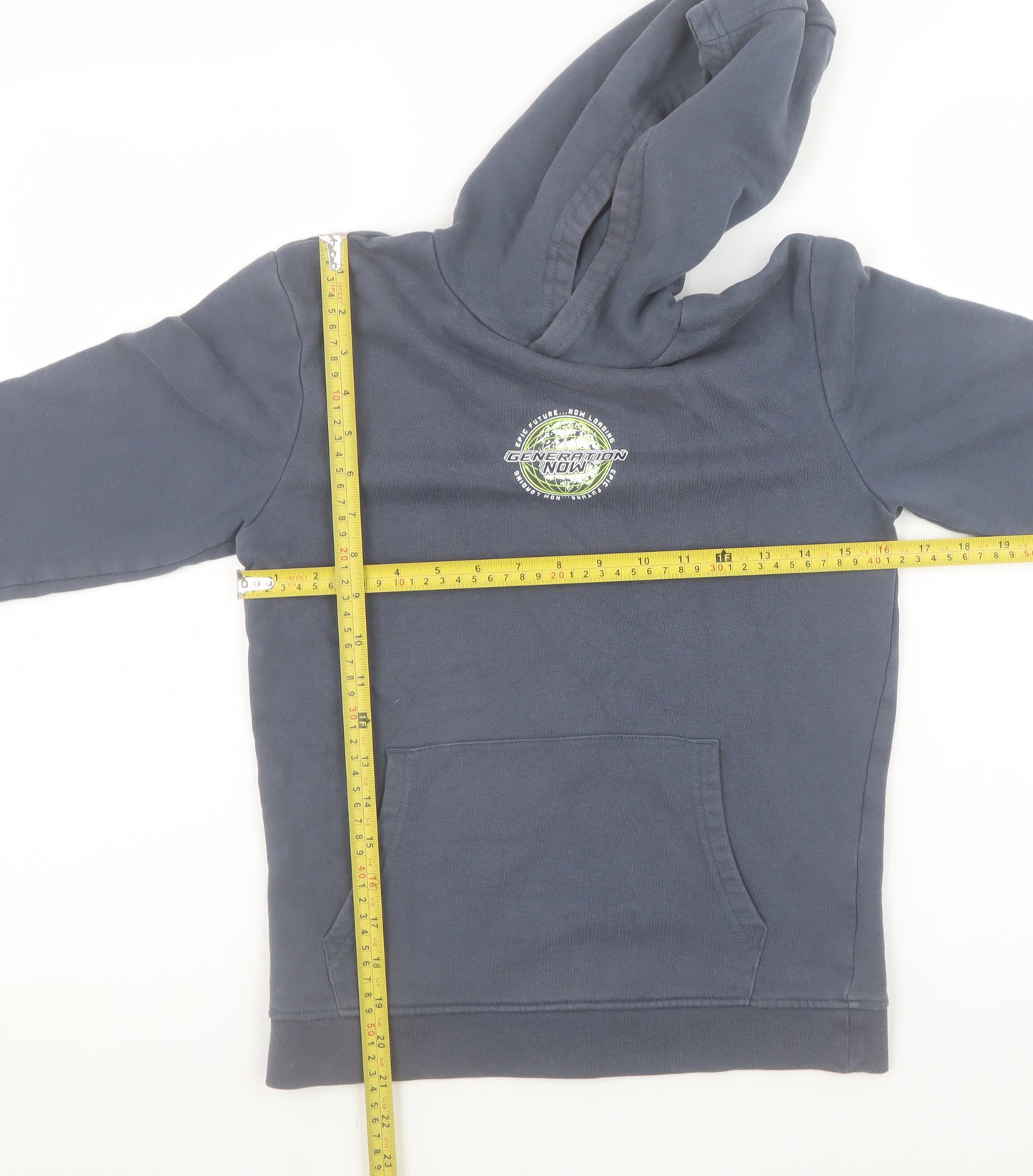 George Boys Blue Pullover Hoodie 10-11 Years Graphic Print Hooded Sweatshirt