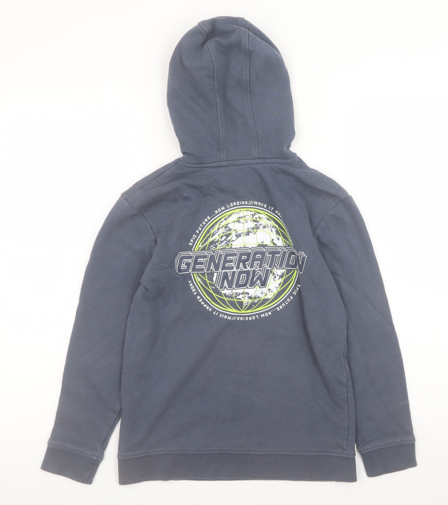 George Boys Blue Pullover Hoodie 10-11 Years Graphic Print Hooded Sweatshirt