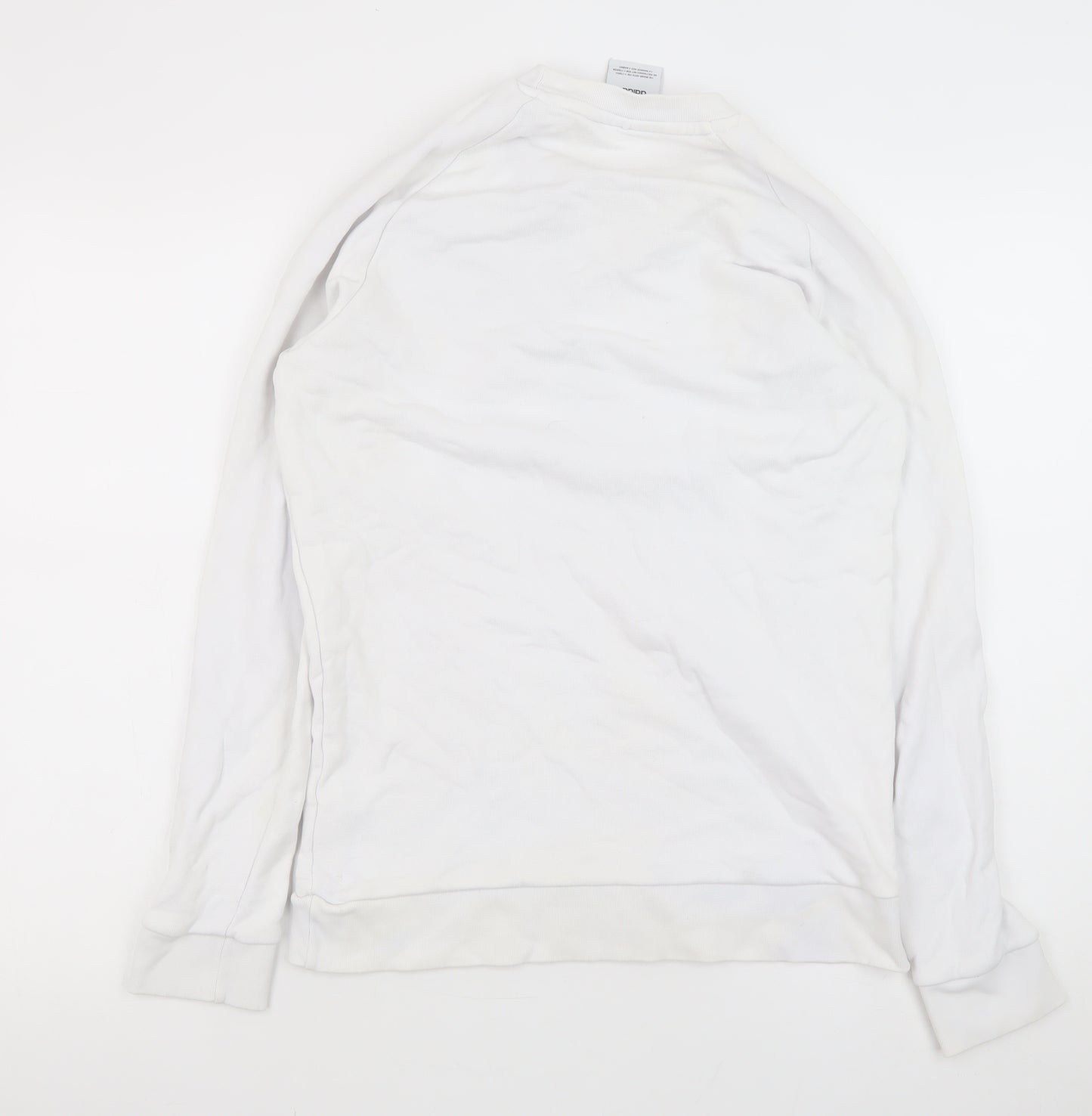 Adidas Men’s White Crew Neck Long Sleeve Pullover Sweatshirt Size S
