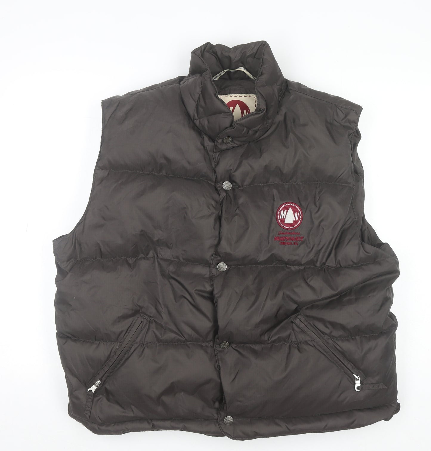 Murphy&Nye Men’s Brown Down Puffer Waistcoat L Regular Fit