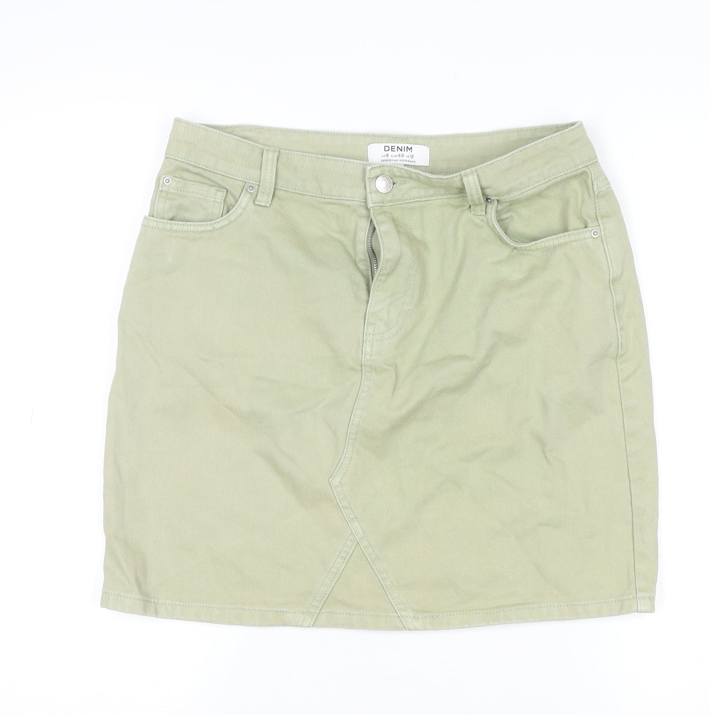 Dorothy Perkins Women Beige Denim Skirt Size 12 Casual Pencil Style