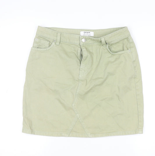 Dorothy Perkins Women Beige Denim Skirt Size 12 Casual Pencil Style