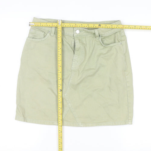 Dorothy Perkins Women Beige Denim Skirt Size 12 Casual Pencil Style