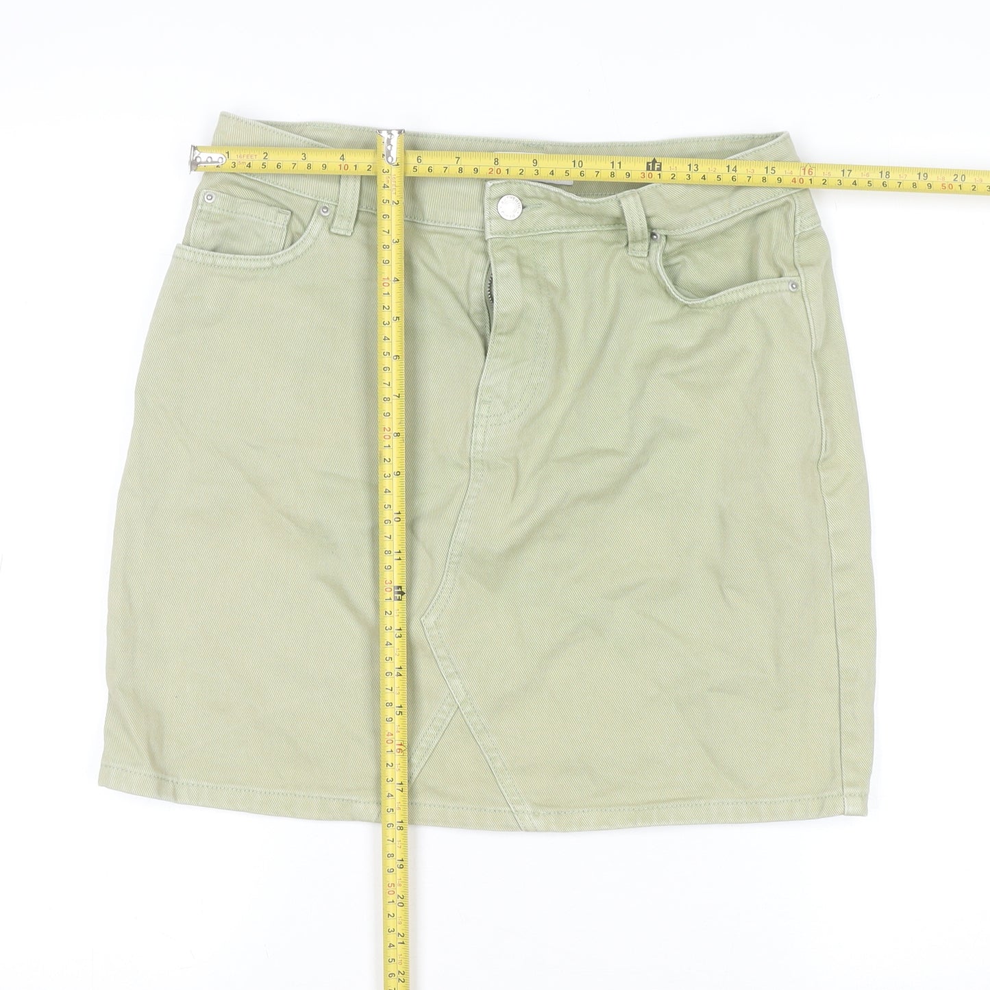 Dorothy Perkins Women Beige Denim Skirt Size 12 Casual Pencil Style