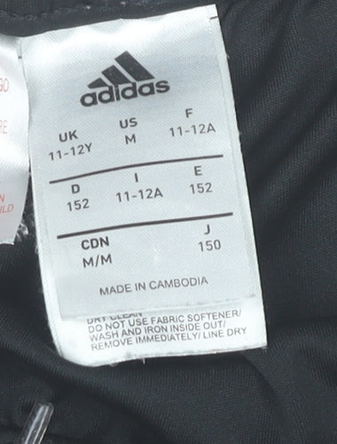 adidas Girls Black Football Shorts 11-12 Years Manchester United Activewear