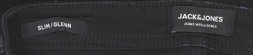 Jack & Jones Men's Black Slim Fit Glenn Jeans 28W 32L Denim