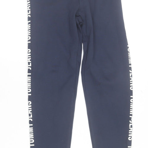 Tommy Jeans Womens Navy XS Leggings Viscose Blend Logo Side Stripe