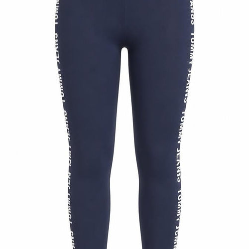Tommy Jeans Womens Navy XS Leggings Viscose Blend Logo Side Stripe