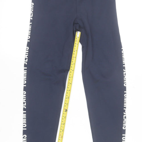 Tommy Jeans Womens Navy XS Leggings Viscose Blend Logo Side Stripe