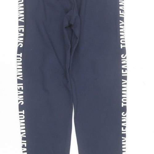 Tommy Jeans Womens Navy XS Leggings Viscose Blend Logo Side Stripe