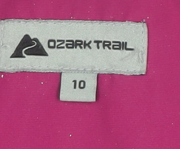 Ozark Trail Womens Pink Waterproof Hooded Rain Jacket Size 10