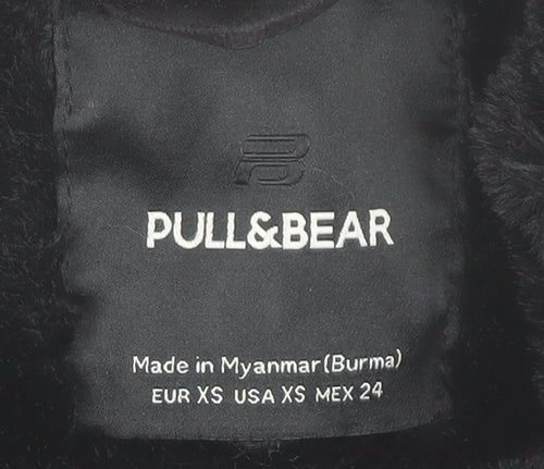 Pull&Bear Women’s Black Faux Fur Lined Biker Jacket XS