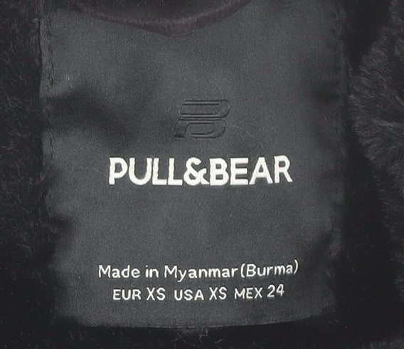 Pull&Bear Women’s Black Faux Fur Lined Biker Jacket XS