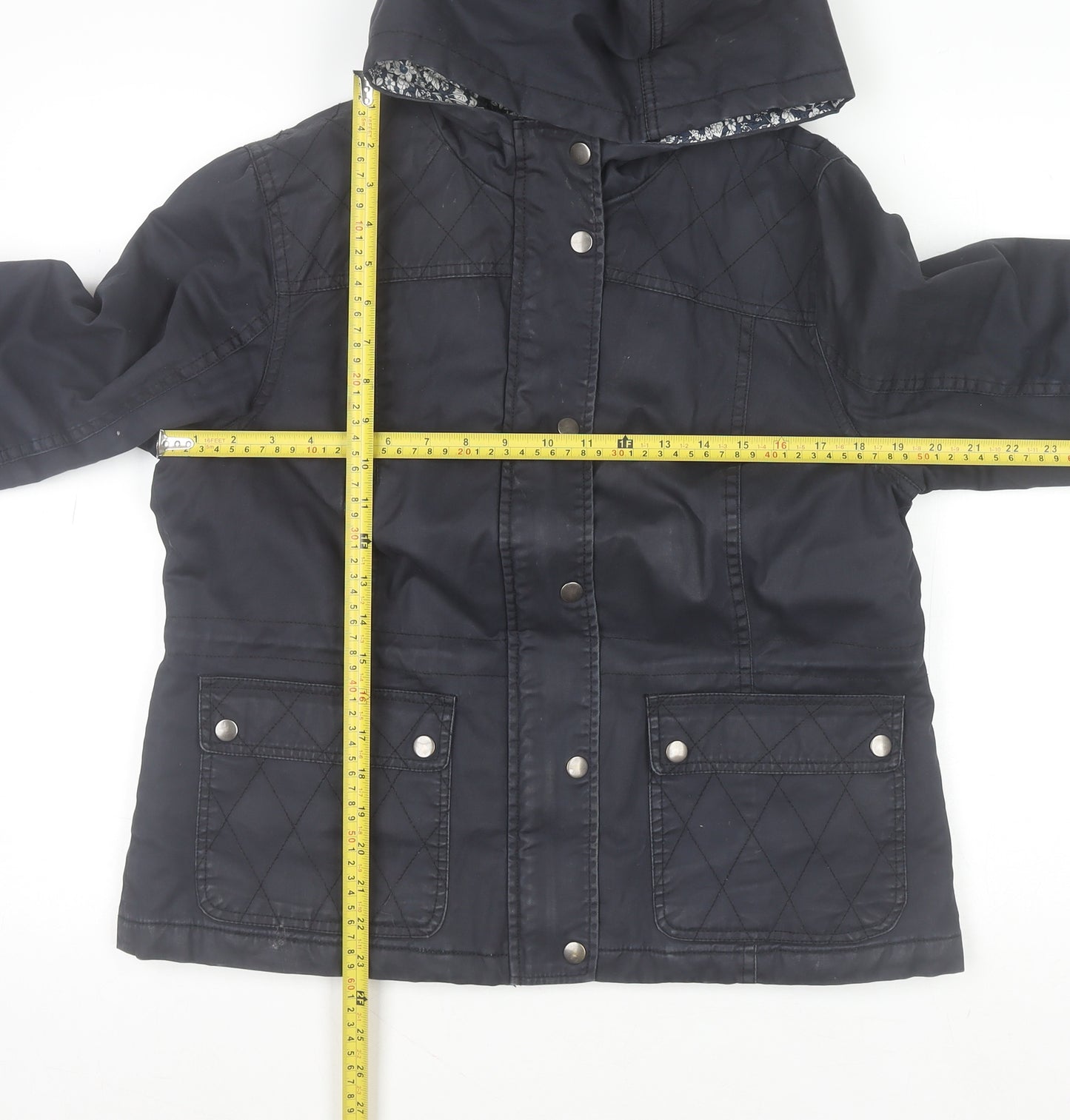 Dorothy Perkins Women's Black Quilted Hooded Jacket Size 14