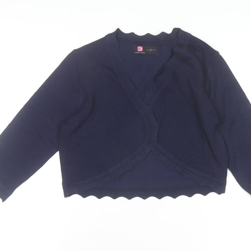 Kancy Kole Women's Blue V-Neck Knit Cardigan Size S