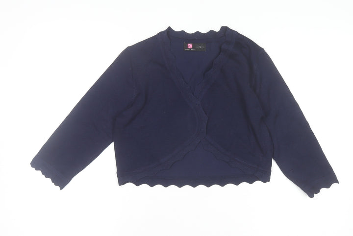 Kancy Kole Women's Blue V-Neck Knit Cardigan Size S