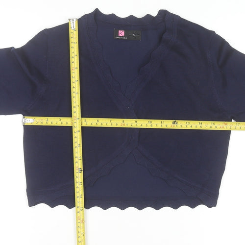 Kancy Kole Women's Blue V-Neck Knit Cardigan Size S