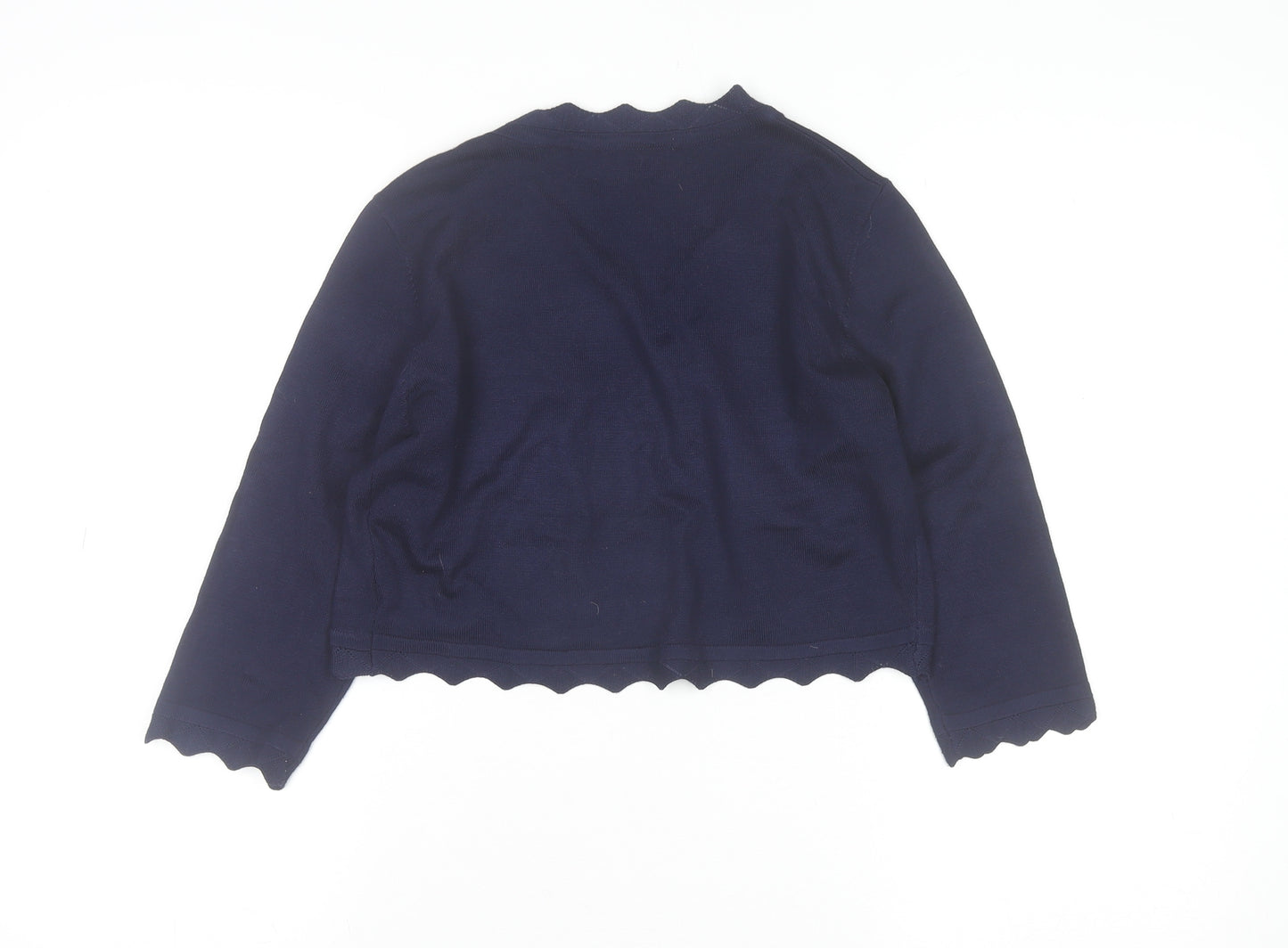 Kancy Kole Women's Blue V-Neck Knit Cardigan Size S