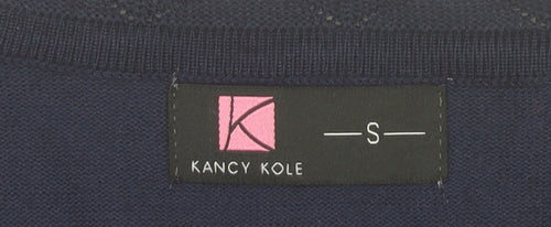 Kancy Kole Women's Blue V-Neck Knit Cardigan Size S