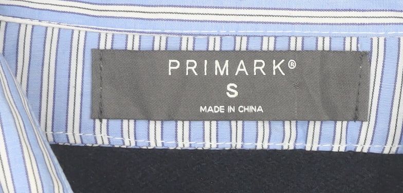 Primark Women Blue Striped Layered Collared Button-Up Shirt S