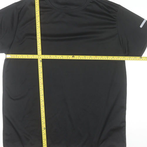 S.K-FS Men's Black 2XL Athletic Fit Moisture Wicking Running T-Shirt