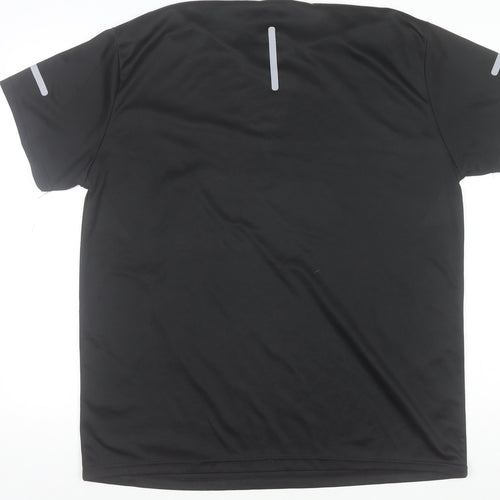 S.K-FS Men's Black 2XL Athletic Fit Moisture Wicking Running T-Shirt