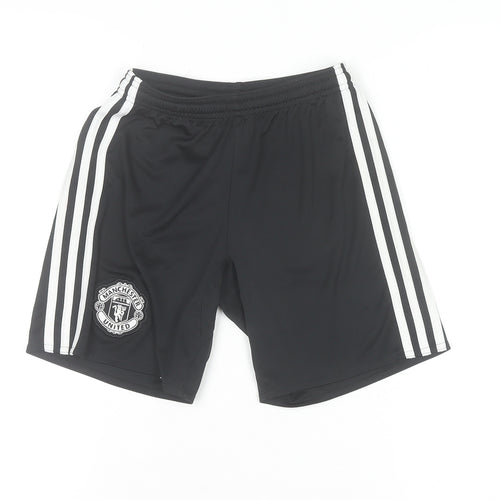 Adidas Boys Black Manchester United Athletic Football Shorts 9-10 Years
