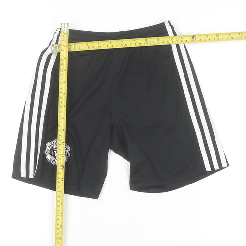 Adidas Boys Black Manchester United Athletic Football Shorts 9-10 Years
