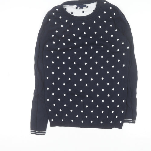 Tommy Hilfiger Boys Navy Polka Dot Crew Neck Cotton Jumper Size S