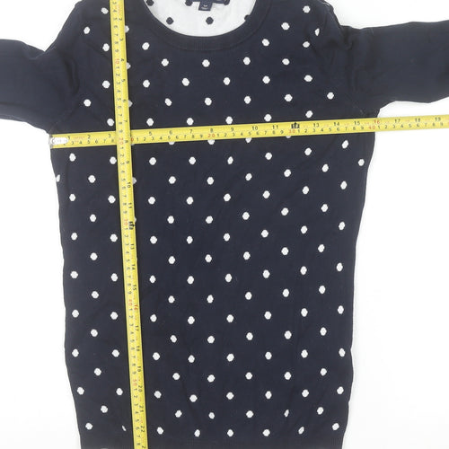 Tommy Hilfiger Boys Navy Polka Dot Crew Neck Cotton Jumper Size S