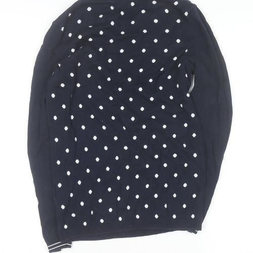 Tommy Hilfiger Boys Navy Polka Dot Crew Neck Cotton Jumper Size S