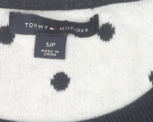 Tommy Hilfiger Boys Navy Polka Dot Crew Neck Cotton Jumper Size S
