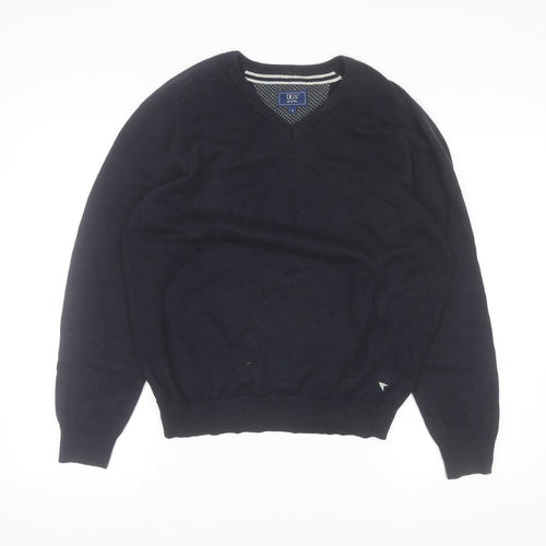 DG'S Drifter Men's Black M V-Neck Cotton Blend Jumper
