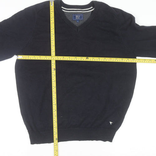 DG'S Drifter Men's Black M V-Neck Cotton Blend Jumper