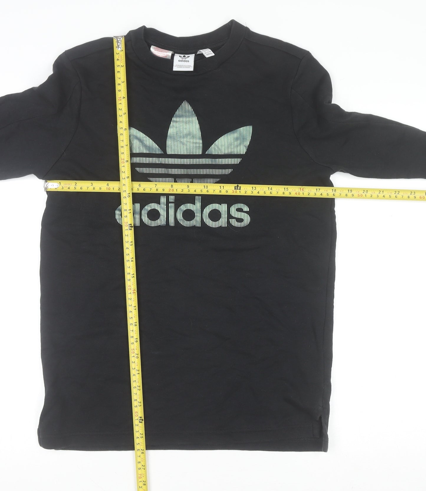 Adidas Boys Black Crew Neck Logo Pullover Sweatshirt 13-14 Years