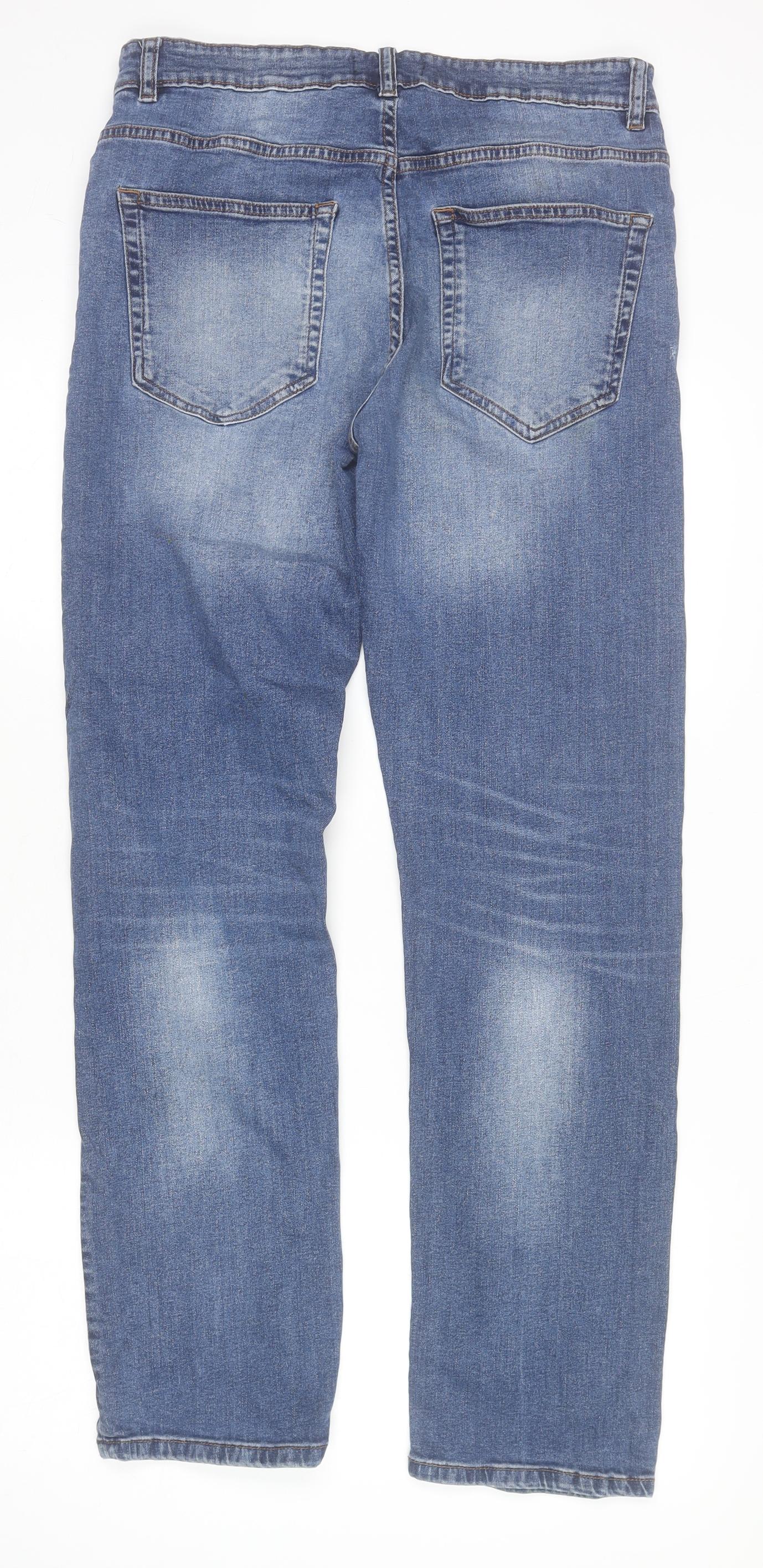 Studio Men's Blue Regular Fit Straight Leg Denim Jeans 32R