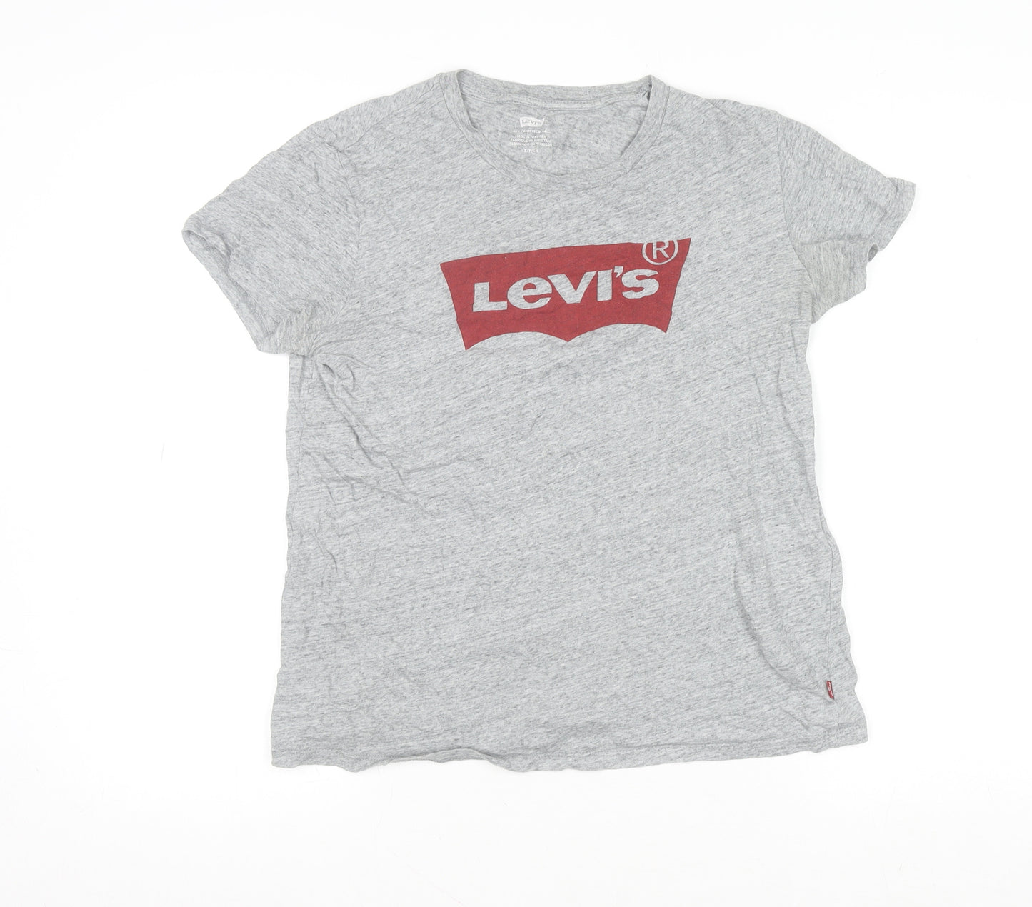 Levi's Womens Grey Logo T-Shirt Small Short Sleeve Crew Neck