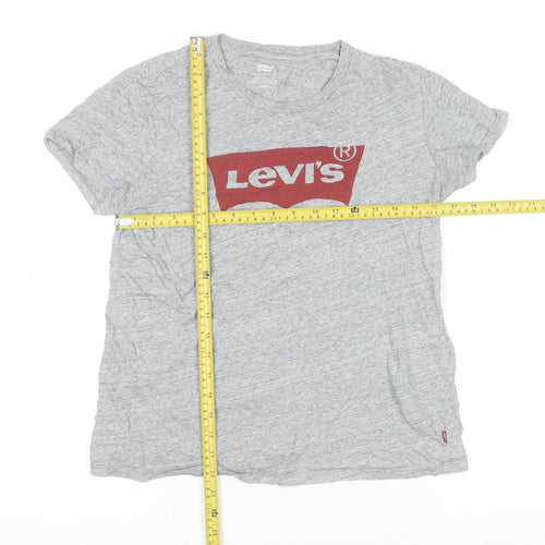 Levi's Womens Grey Logo T-Shirt Small Short Sleeve Crew Neck