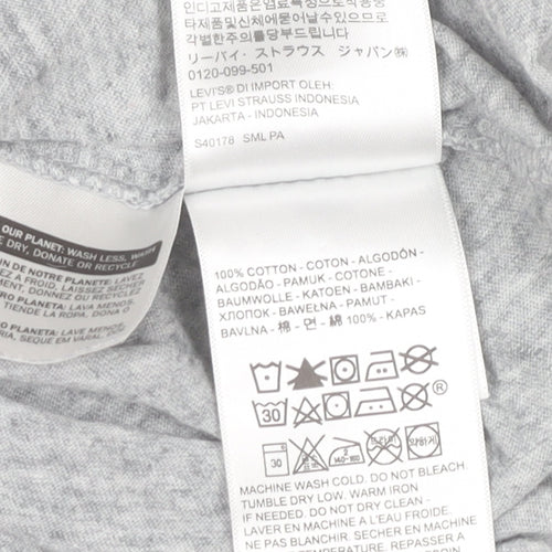 Levi's Womens Grey Logo T-Shirt Small Short Sleeve Crew Neck