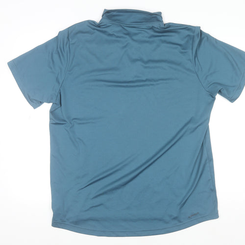 Adidas Men's Blue Collared Short Sleeve Polyester T-Shirt L