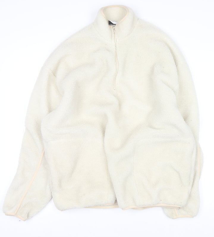 ASOS Design Women's Beige 1/2 Zip Fleece Pullover Sweatshirt M