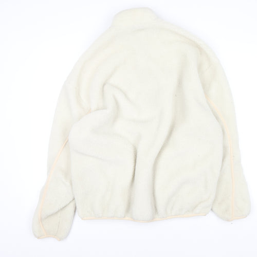ASOS Design Women's Beige 1/2 Zip Fleece Pullover Sweatshirt M