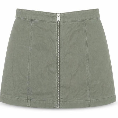 H&M Divided Women's Green Cotton Short Zip Skirt Size 10