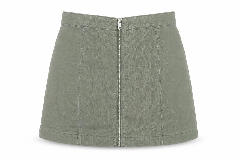 H&M Divided Women's Green Cotton Short Zip Skirt Size 10